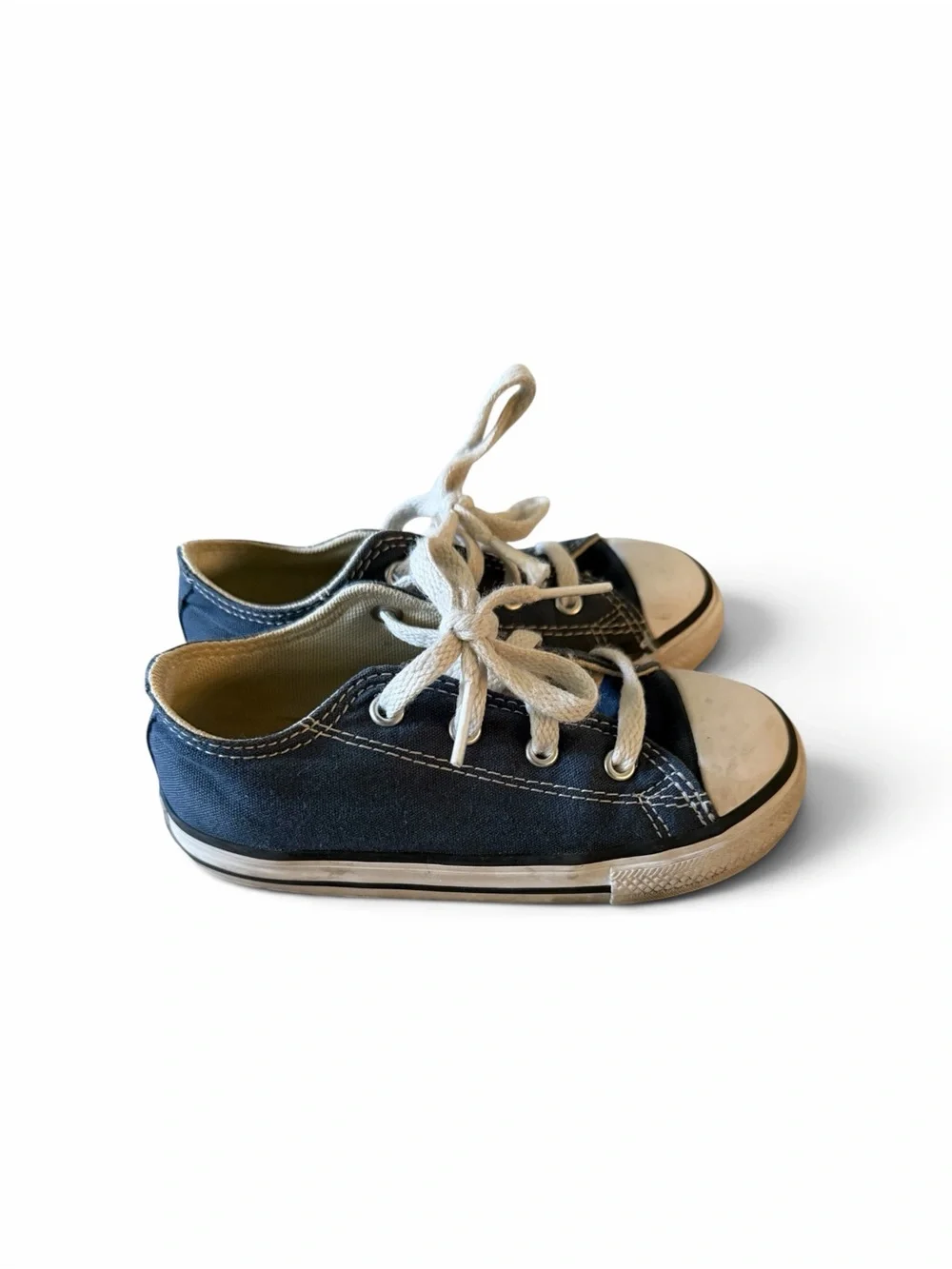 Toddler Classic Navy Converse Sneakers with White Laces
